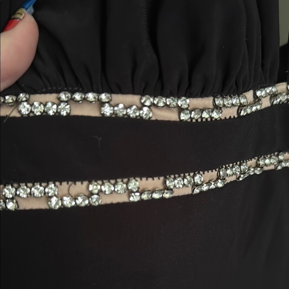 Betsy & Adam Black Sleeveless Halter Gown - Picture 4 of 9